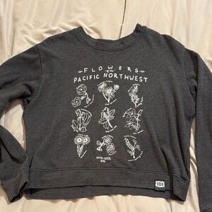 Women's Gray Graphic Sweater